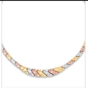 10k rose gold white gold yellow gold necklace and bracelet